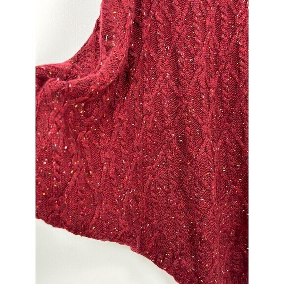 New St Johns Bay Women Sz XXL Maroon Red Sweater Short Dolman Sleeve Pullover E4 - Picture 8 of 12